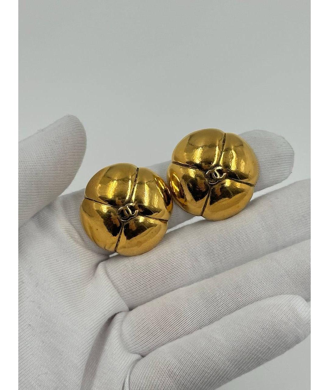 CHANEL Золотые металлические клипсы, фото 4