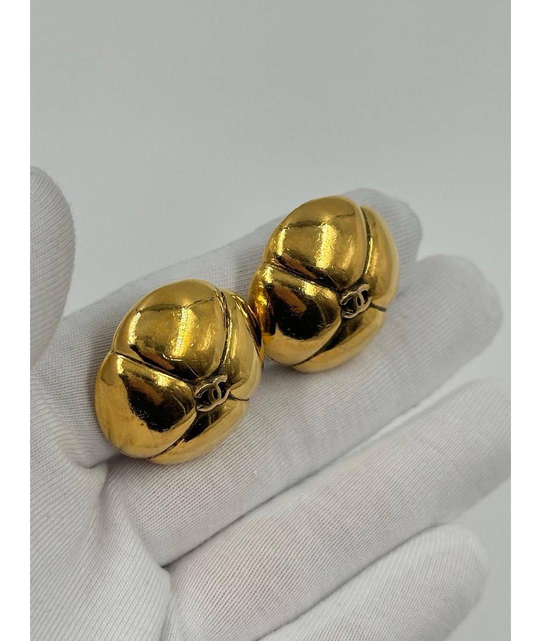 CHANEL Золотые металлические клипсы, фото 5