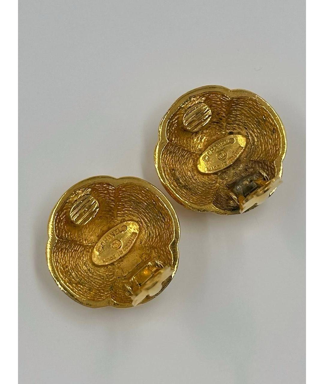 CHANEL Золотые металлические клипсы, фото 3