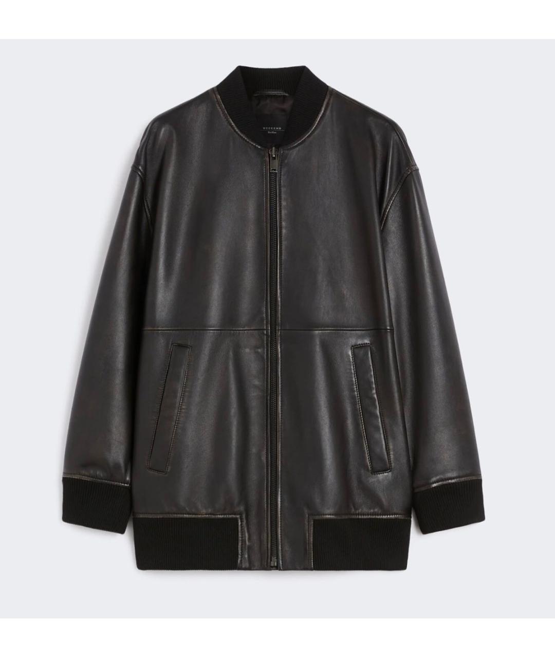 WEEKEND MAX MARA Черная кожаная куртка, фото 7