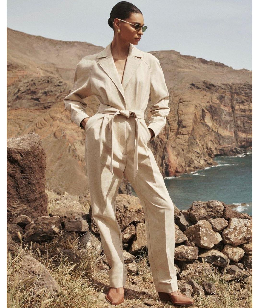 ZIMMERMANN Бежевый хлопковый комбинезон, фото 7