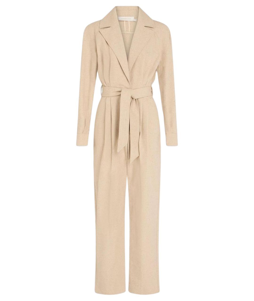 ZIMMERMANN Бежевый хлопковый комбинезон, фото 1