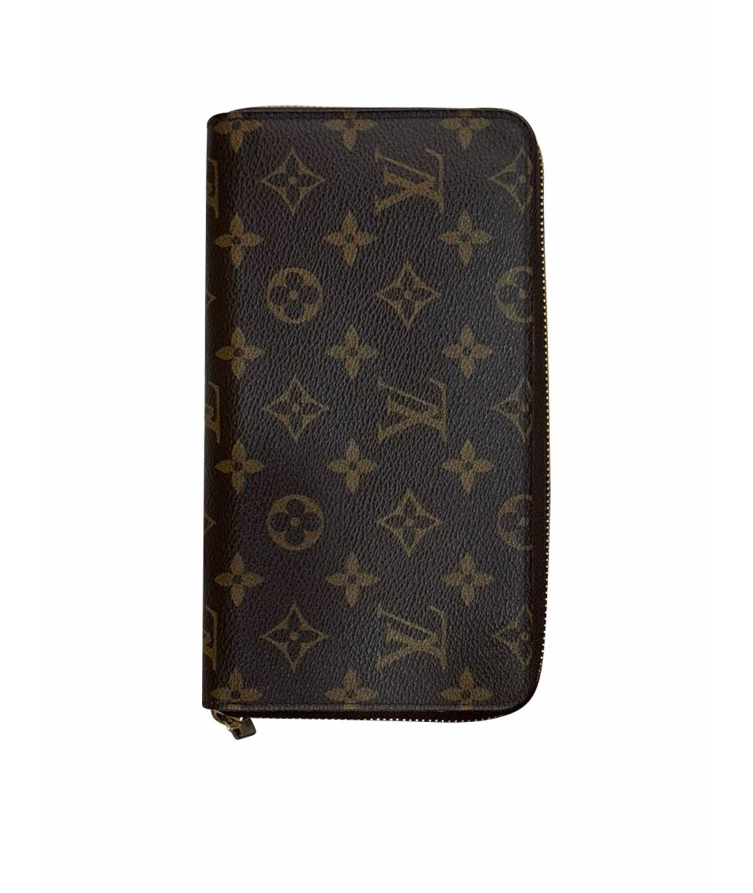 LOUIS VUITTON Коричневый кожаный кошелек, фото 1