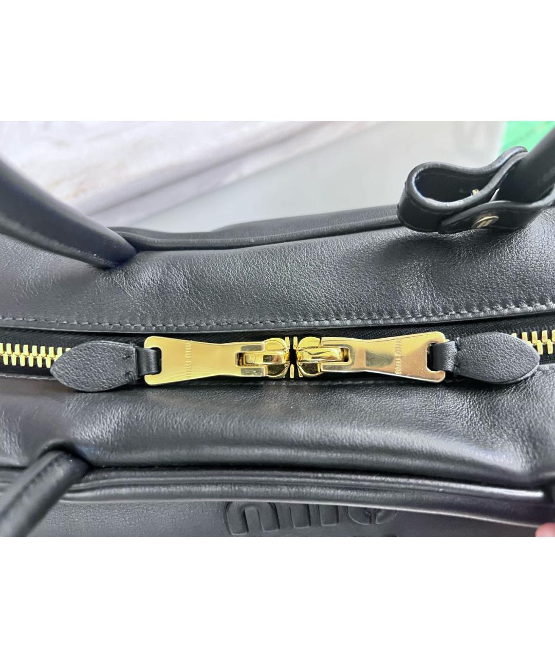 MIU MIU Черная кожаная сумка с короткими ручками, фото 7