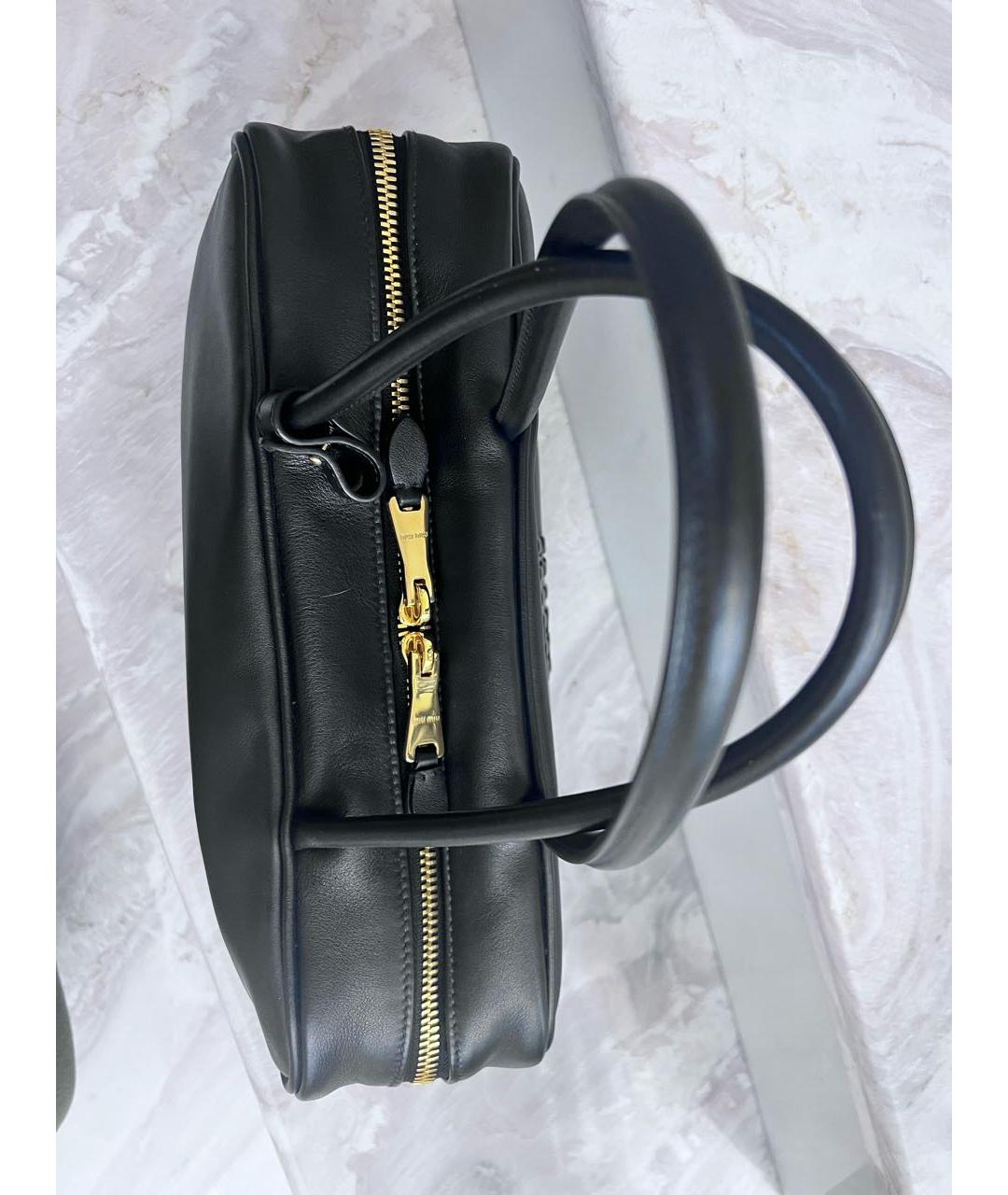 MIU MIU Черная кожаная сумка с короткими ручками, фото 2