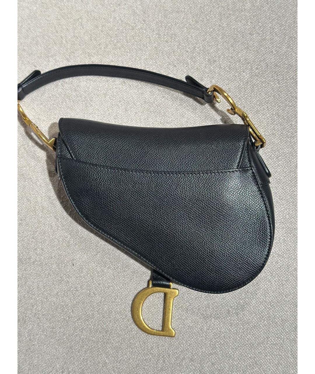 CHRISTIAN DIOR Черная кожаная сумка с короткими ручками, фото 2