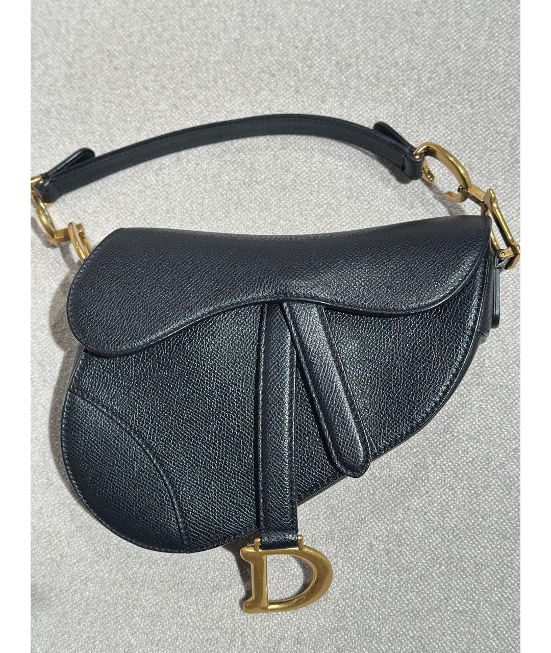 CHRISTIAN DIOR Черная кожаная сумка с короткими ручками, фото 9