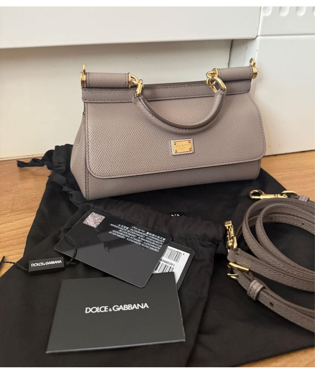 DOLCE&GABBANA Коричневая кожаная сумка с короткими ручками, фото 6