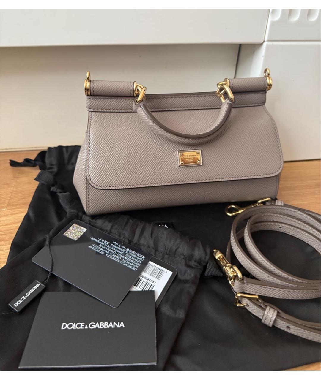 DOLCE&GABBANA Коричневая кожаная сумка с короткими ручками, фото 2