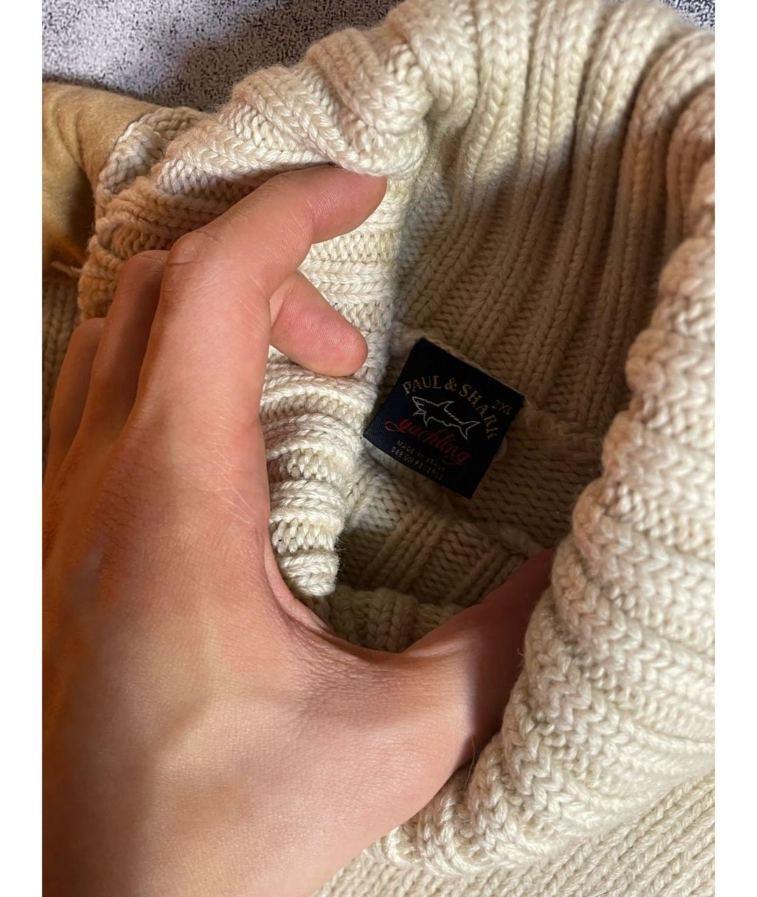 PAUL & SHARK Бежевый шерстяной джемпер / свитер, фото 6