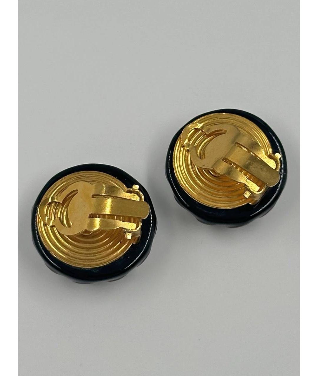 CHANEL Черные клипсы, фото 2