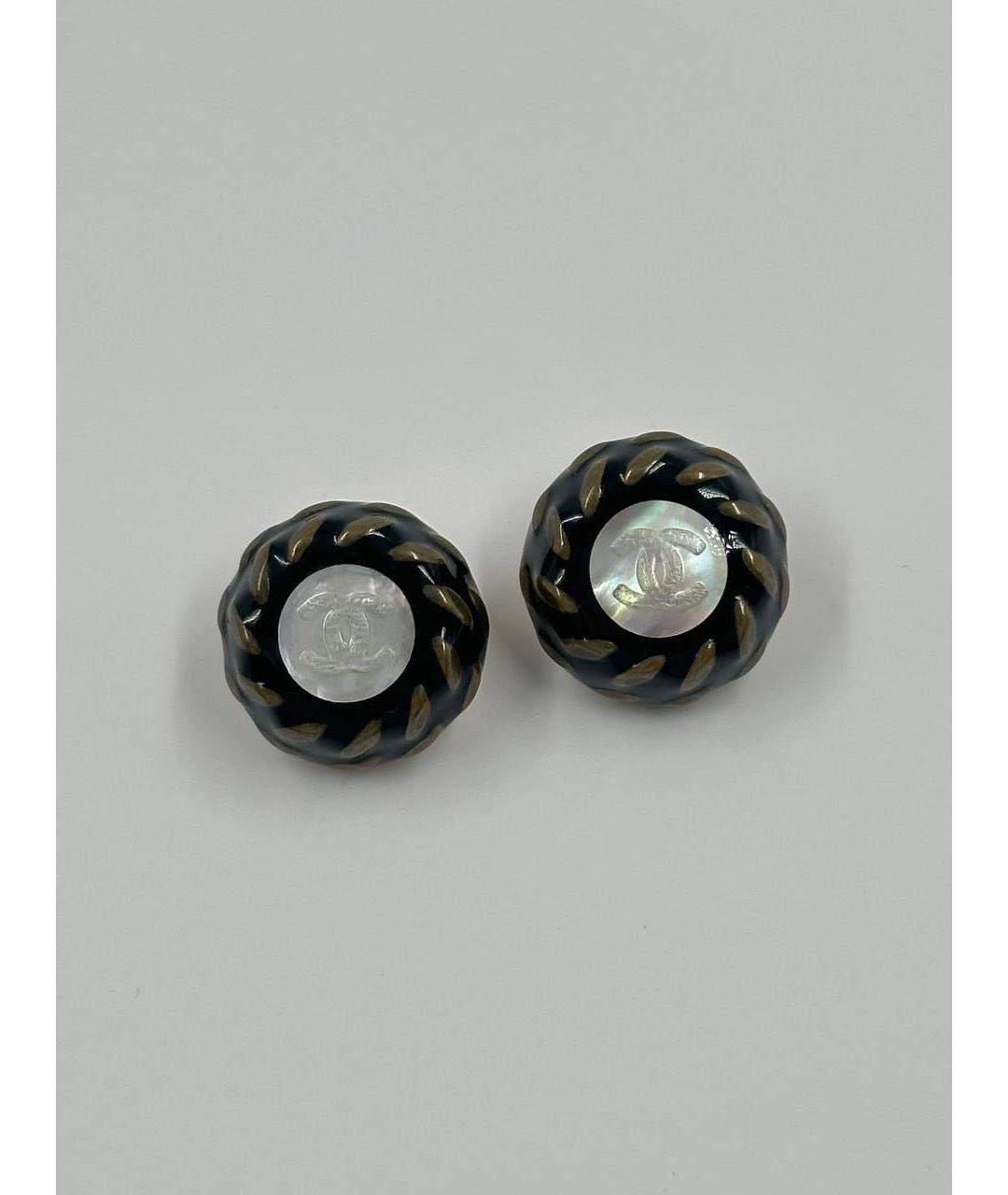 CHANEL Черные клипсы, фото 8