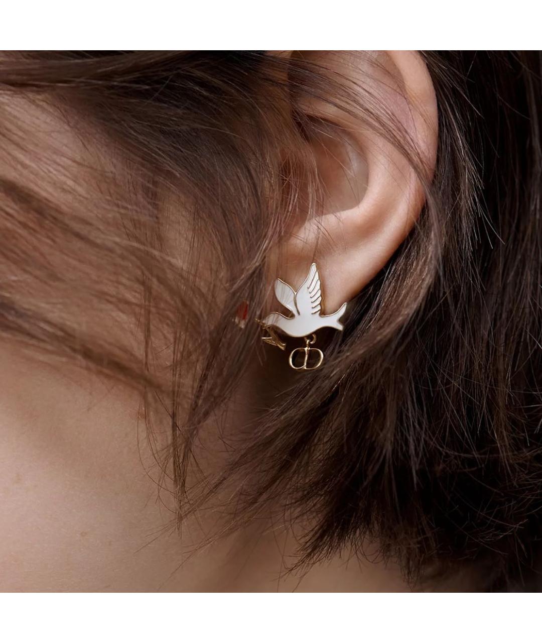 CHRISTIAN DIOR Белые серьги, фото 3