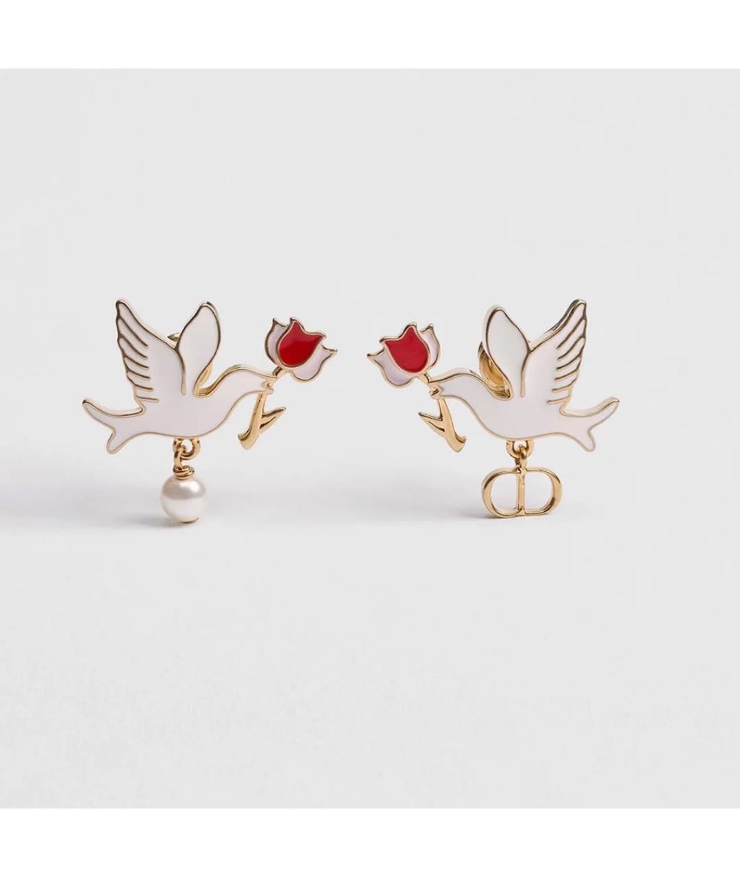 CHRISTIAN DIOR Белые серьги, фото 4