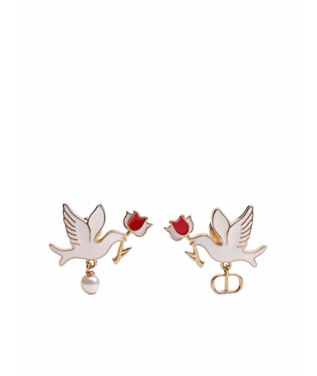 CHRISTIAN DIOR Белые серьги, фото 1