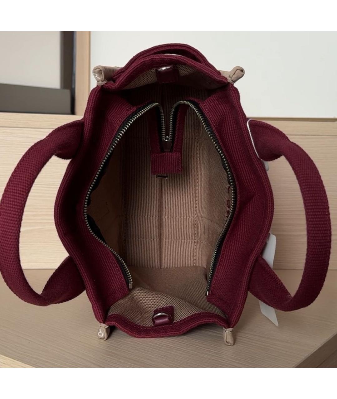 MARC JACOBS Бордовая деним сумка тоут, фото 4