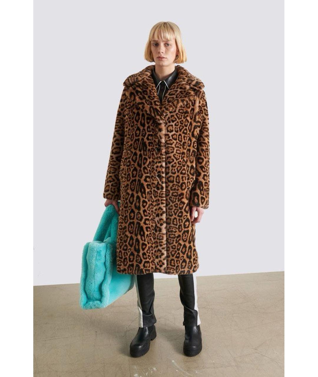 STAND STUDIO Коричневая меховая шуба, фото 2