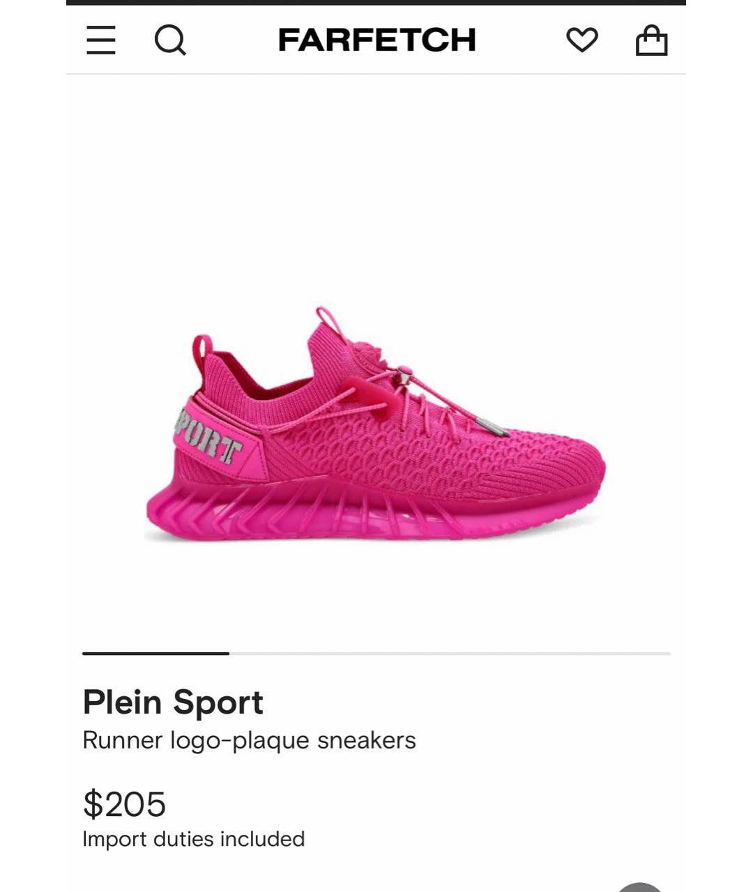 PLEIN SPORT Фуксия синтетические низкие кроссовки / кеды, фото 7