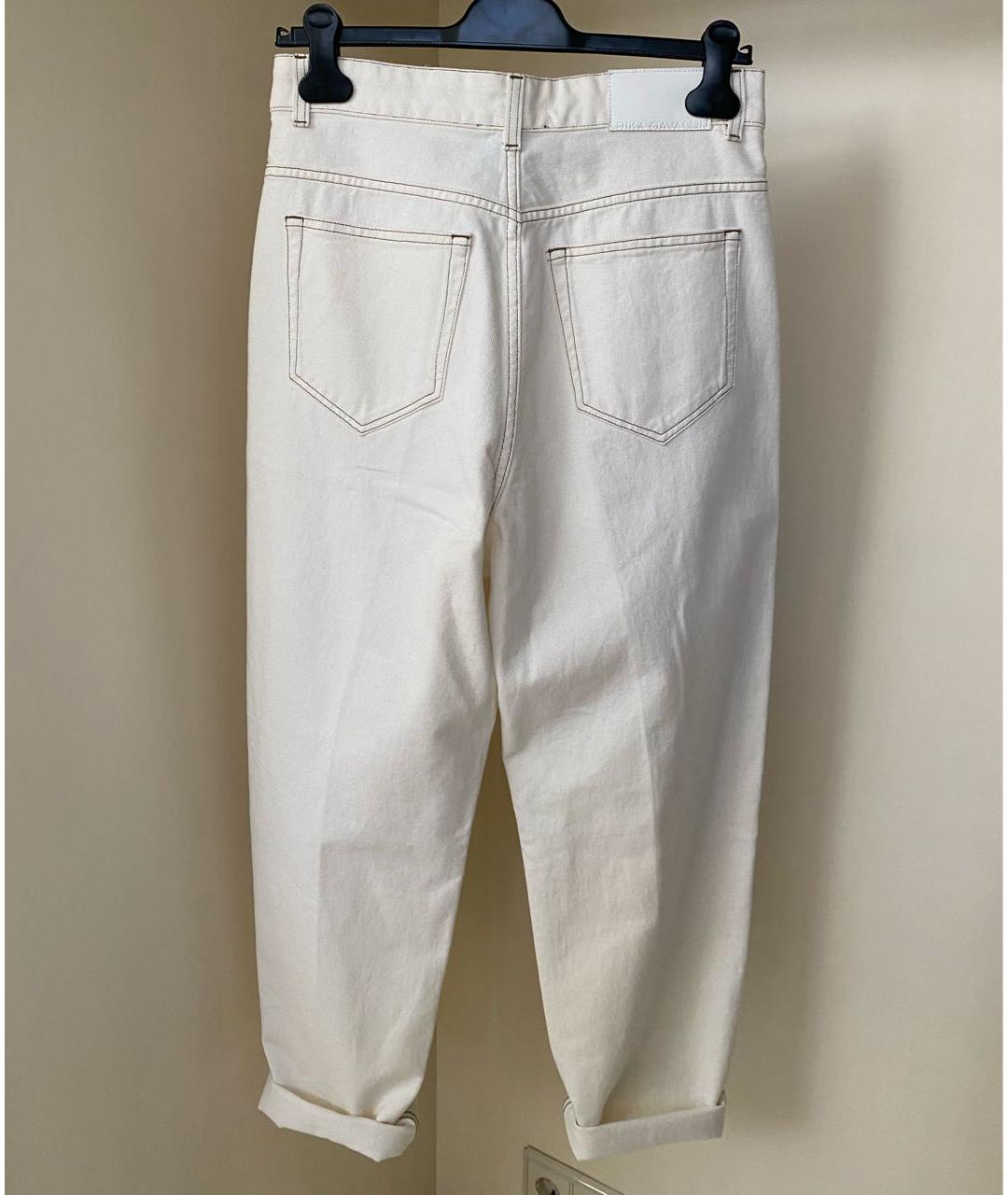 ERIKA CAVALLINI Белые хлопковые прямые джинсы, фото 3