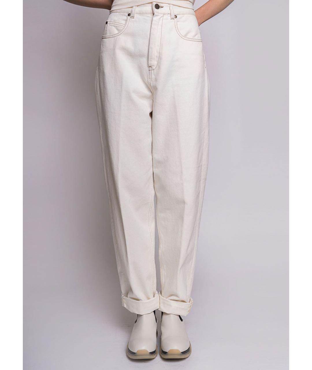 ERIKA CAVALLINI Белые хлопковые прямые джинсы, фото 7