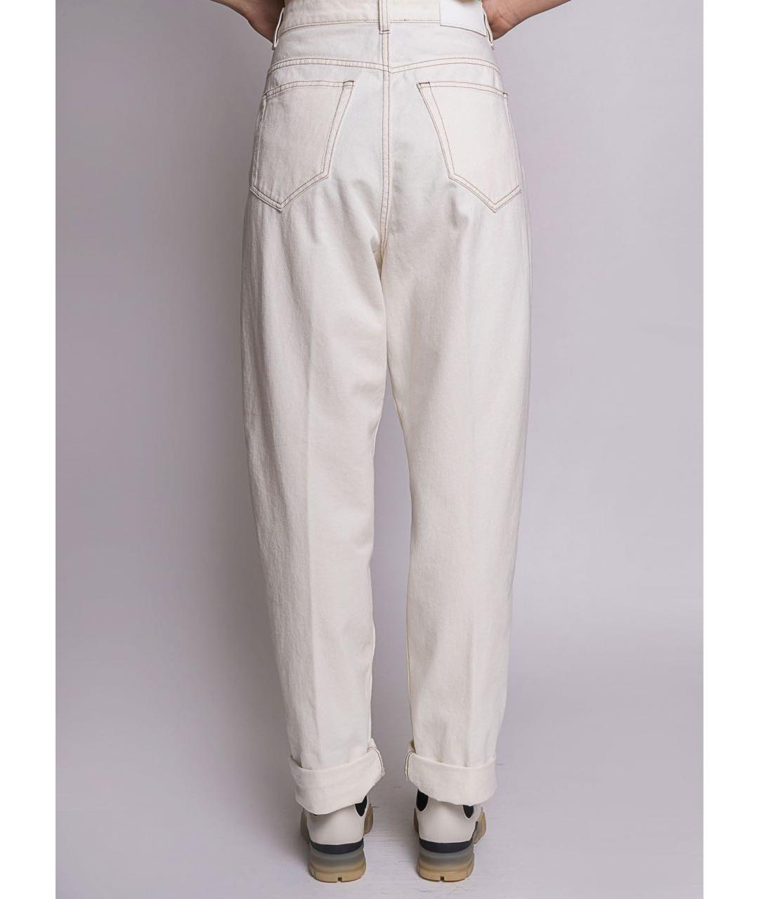 ERIKA CAVALLINI Белые хлопковые прямые джинсы, фото 8