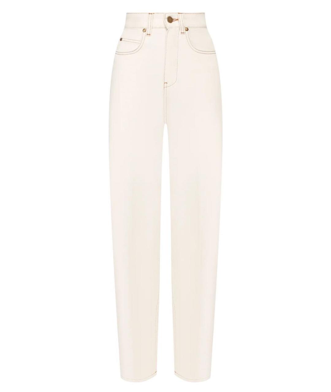 ERIKA CAVALLINI Белые хлопковые прямые джинсы, фото 1