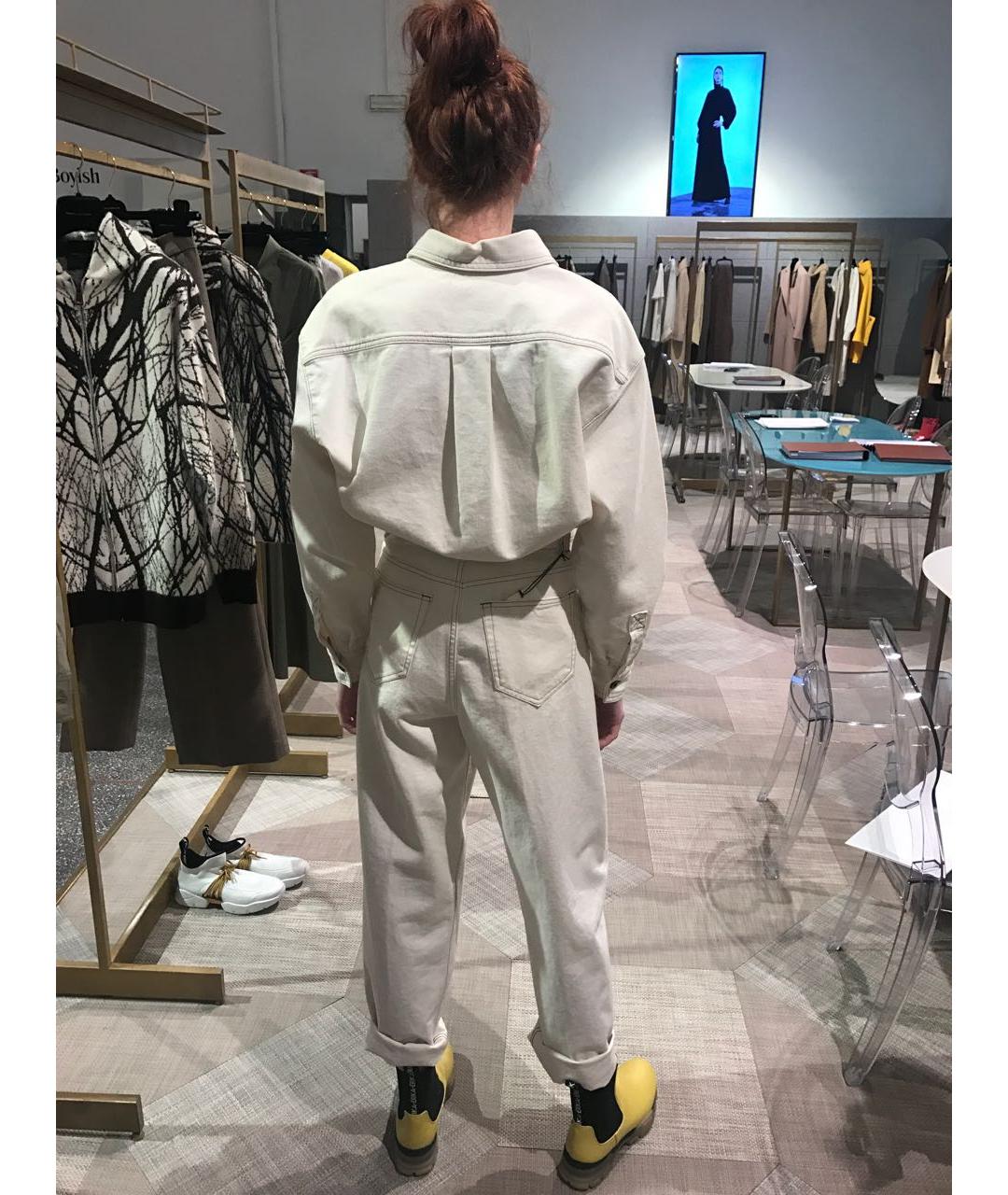 ERIKA CAVALLINI Белые хлопковые прямые джинсы, фото 6