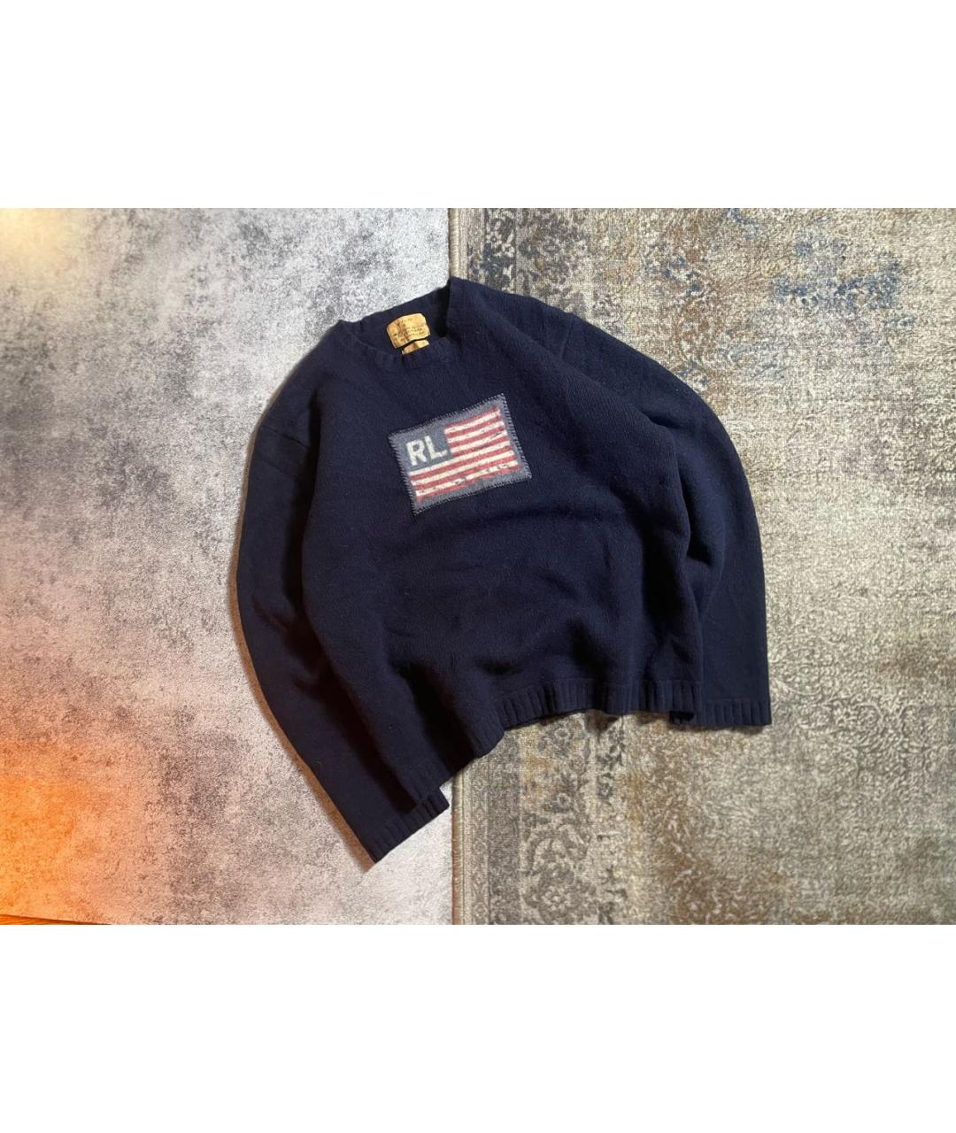 POLO RALPH LAUREN Темно-синий шерстяной джемпер / свитер, фото 7