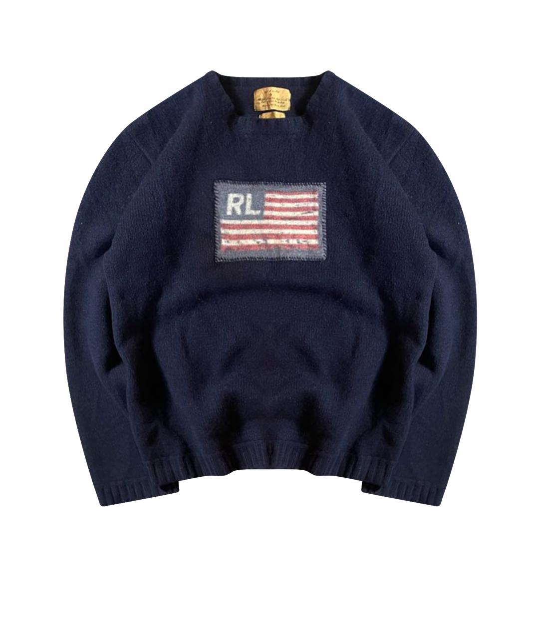 POLO RALPH LAUREN Темно-синий шерстяной джемпер / свитер, фото 1