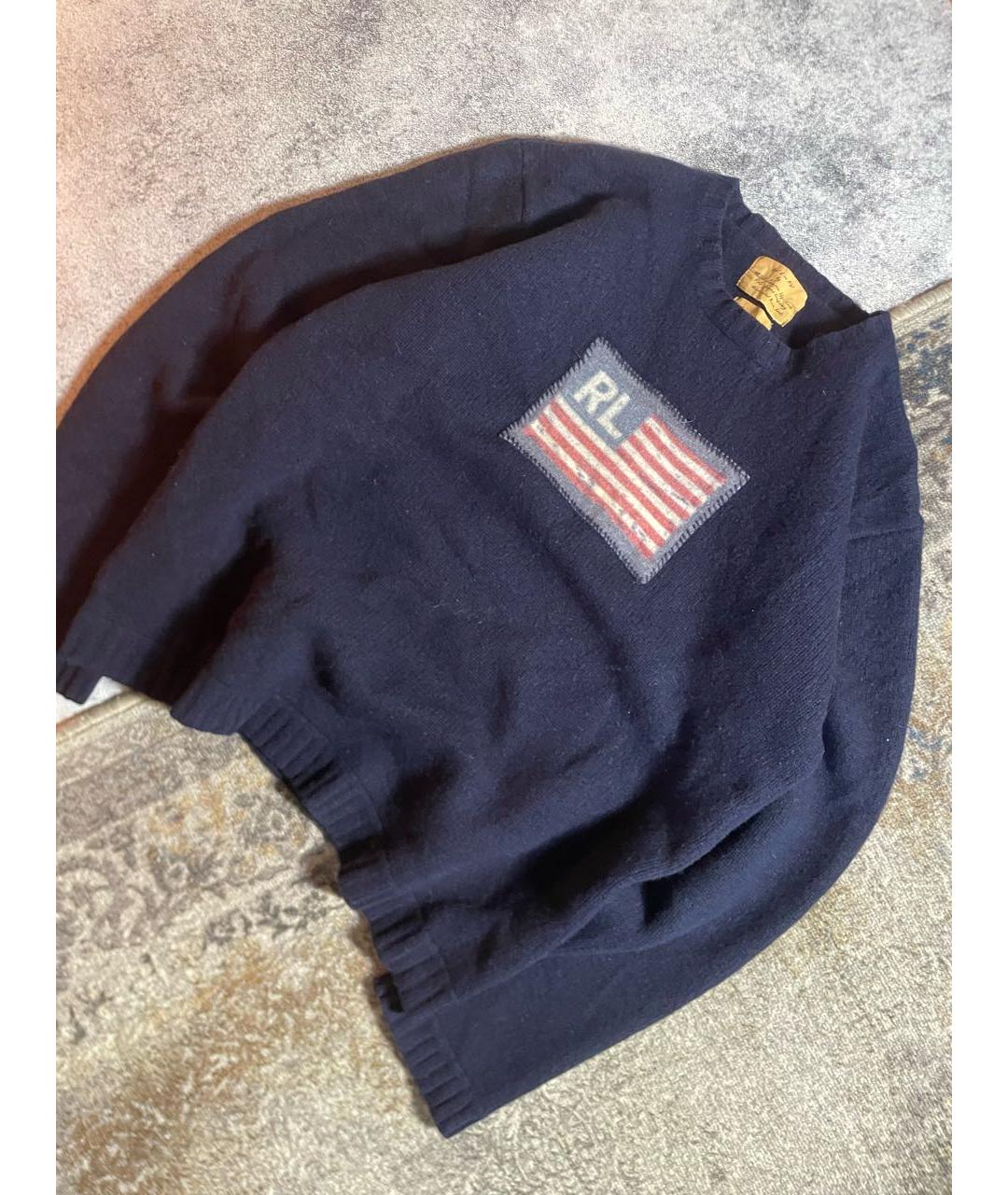 POLO RALPH LAUREN Темно-синий шерстяной джемпер / свитер, фото 2