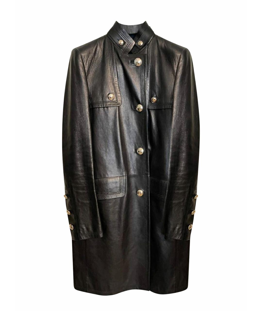 GUCCI Черный кожаный тренч/плащ, фото 1