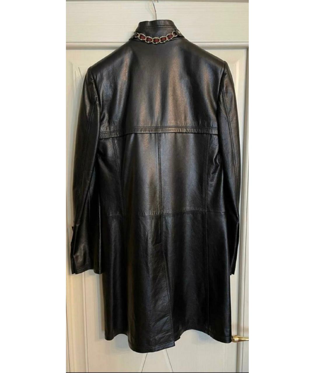 GUCCI Черный кожаный тренч/плащ, фото 2