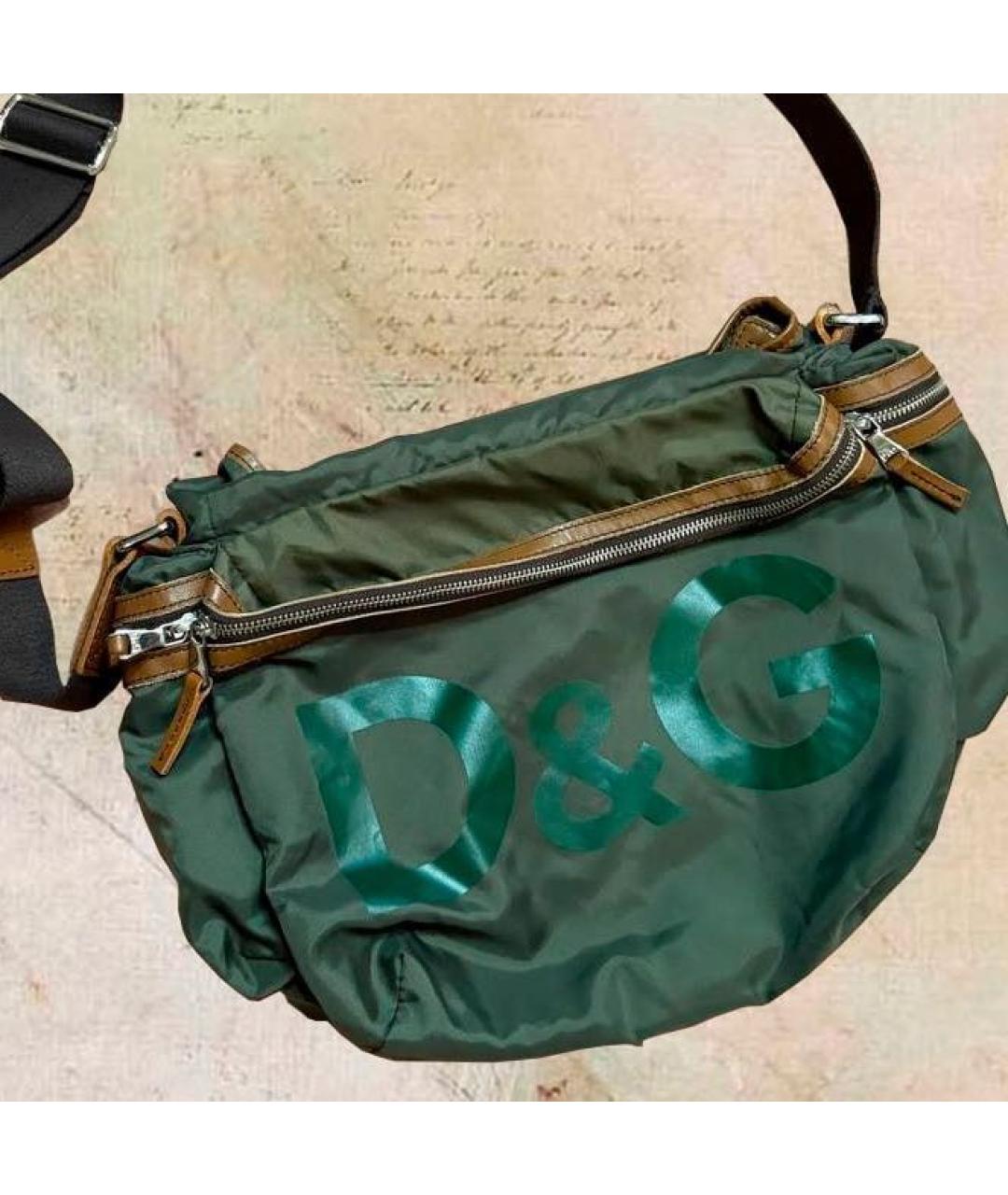 DOLCE&GABBANA Зеленая тканевая сумка на плечо, фото 2