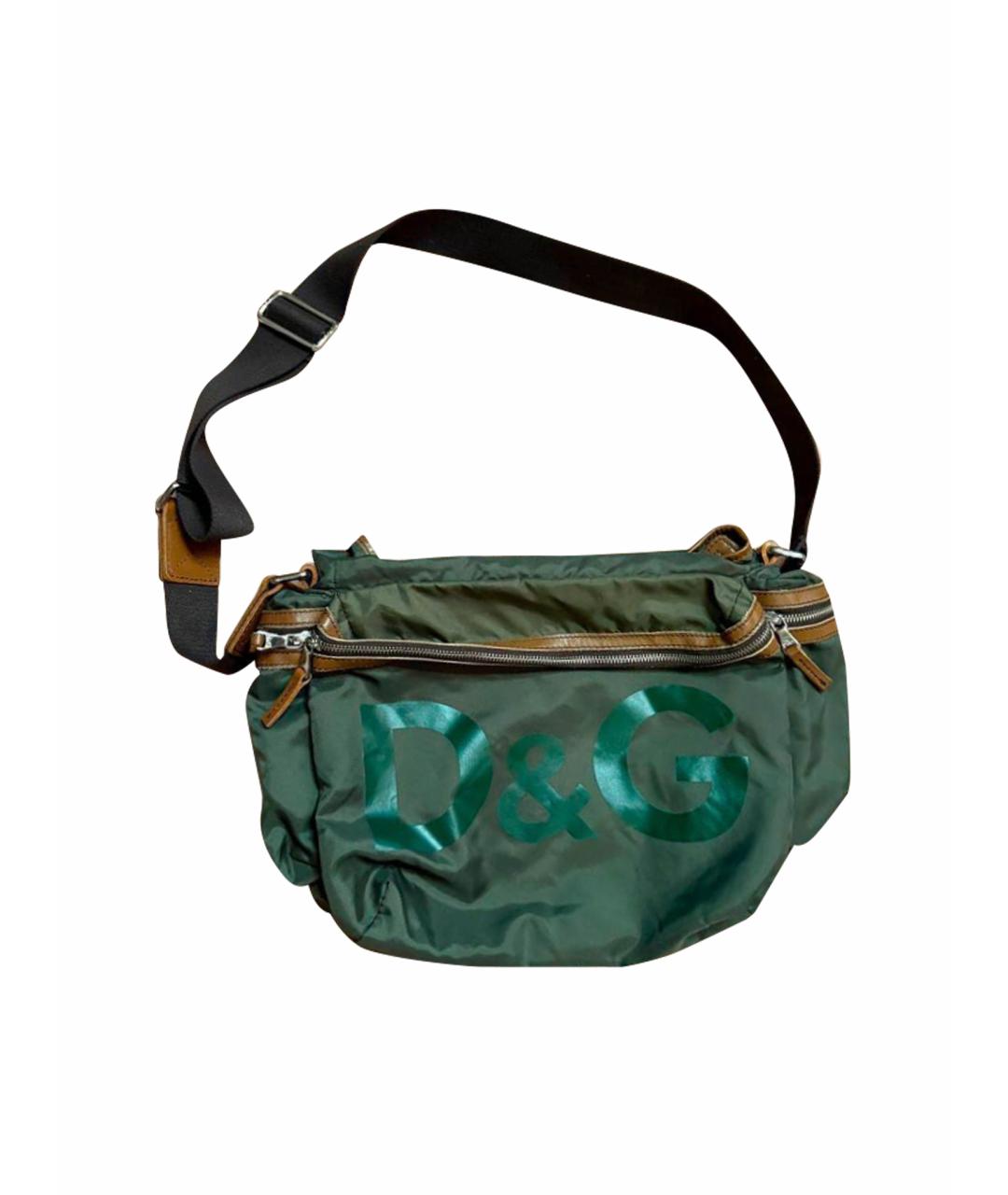 DOLCE&GABBANA Зеленая тканевая сумка на плечо, фото 1