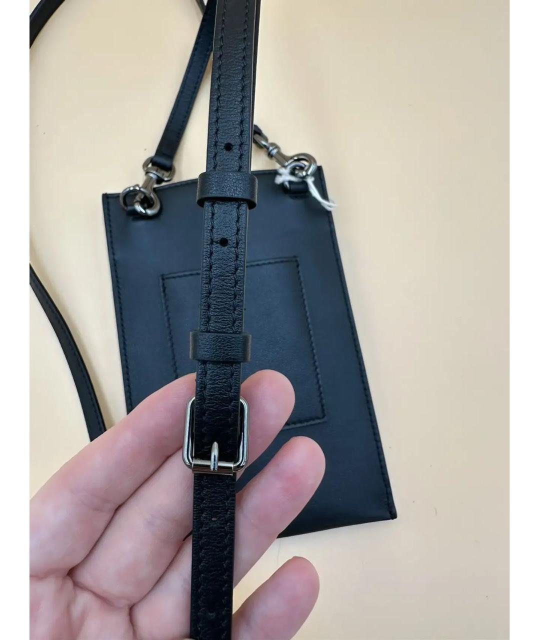 VALENTINO Черная кожаная сумка через плечо, фото 5