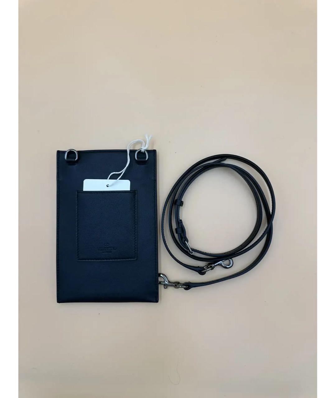 VALENTINO Черная кожаная сумка через плечо, фото 3