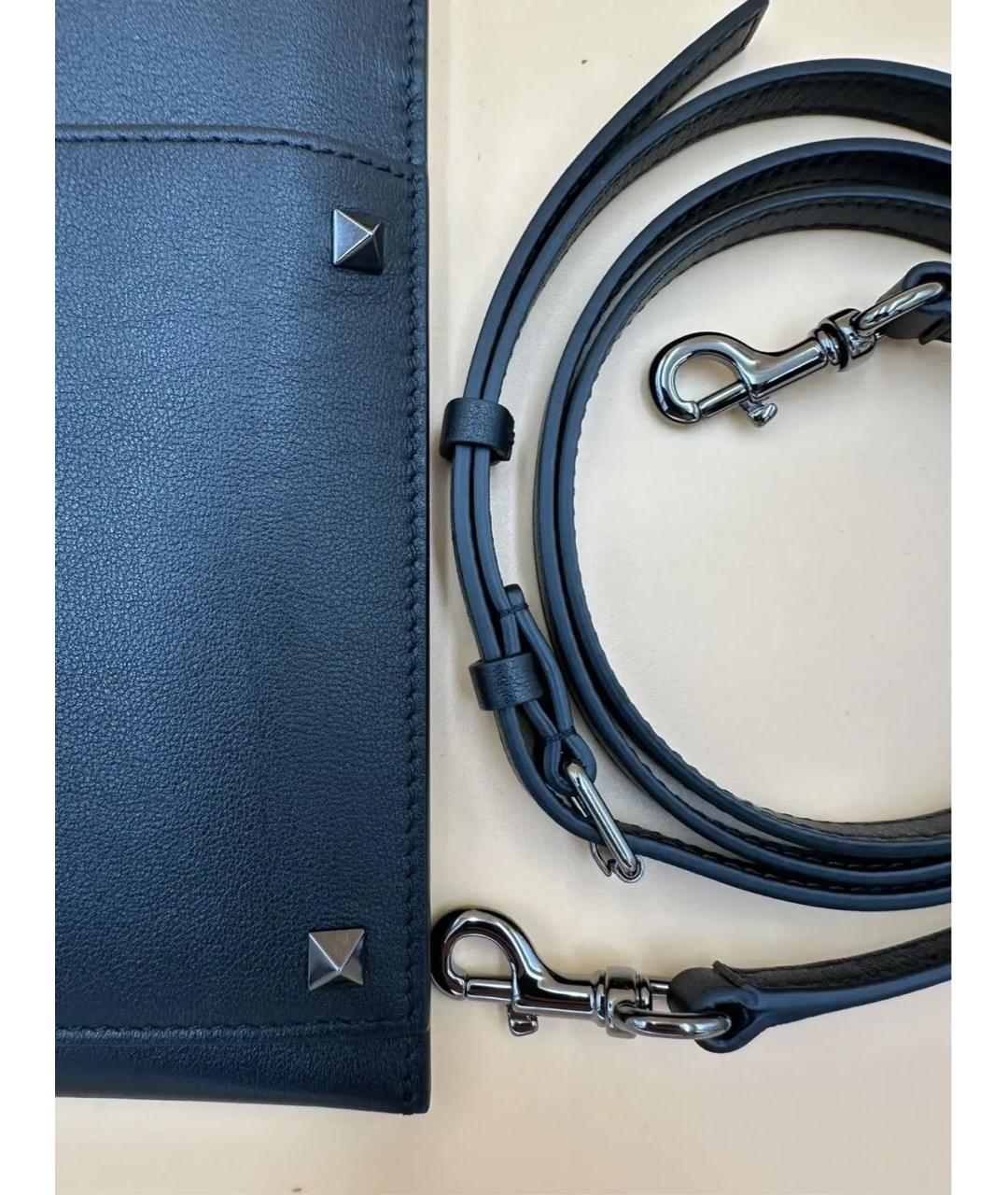 VALENTINO Черная кожаная сумка на плечо, фото 7