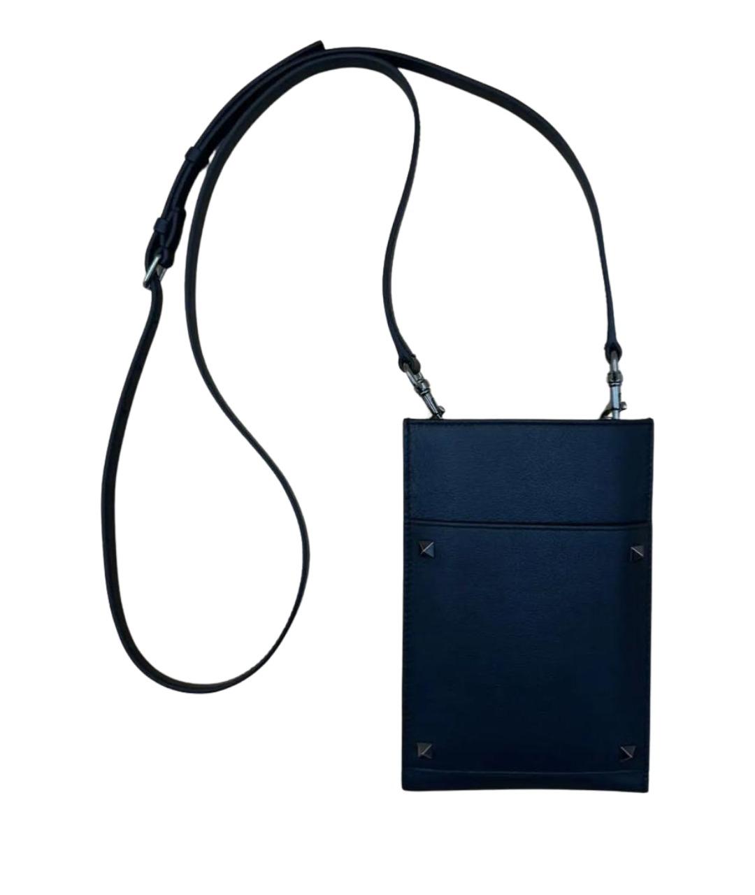 VALENTINO Черная кожаная сумка на плечо, фото 1