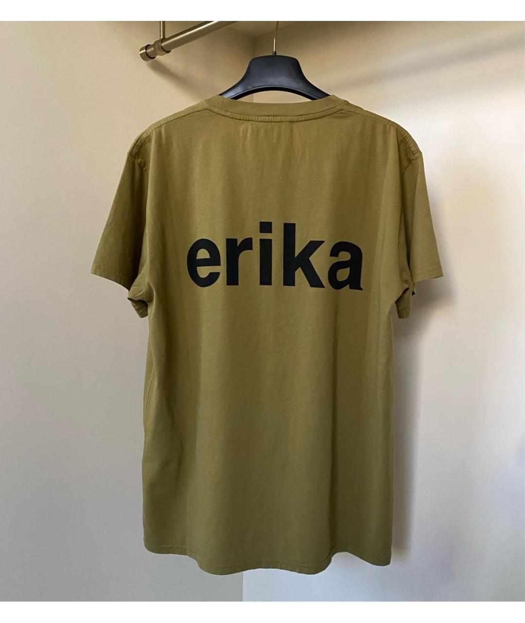 ERIKA CAVALLINI Хаки хлопковая футболка, фото 2