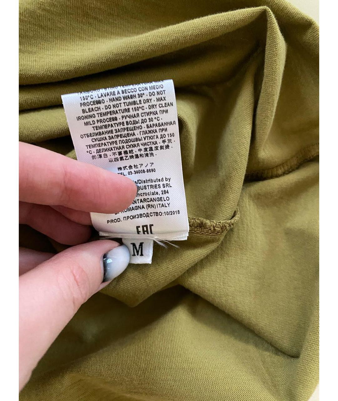 ERIKA CAVALLINI Хаки хлопковая футболка, фото 5