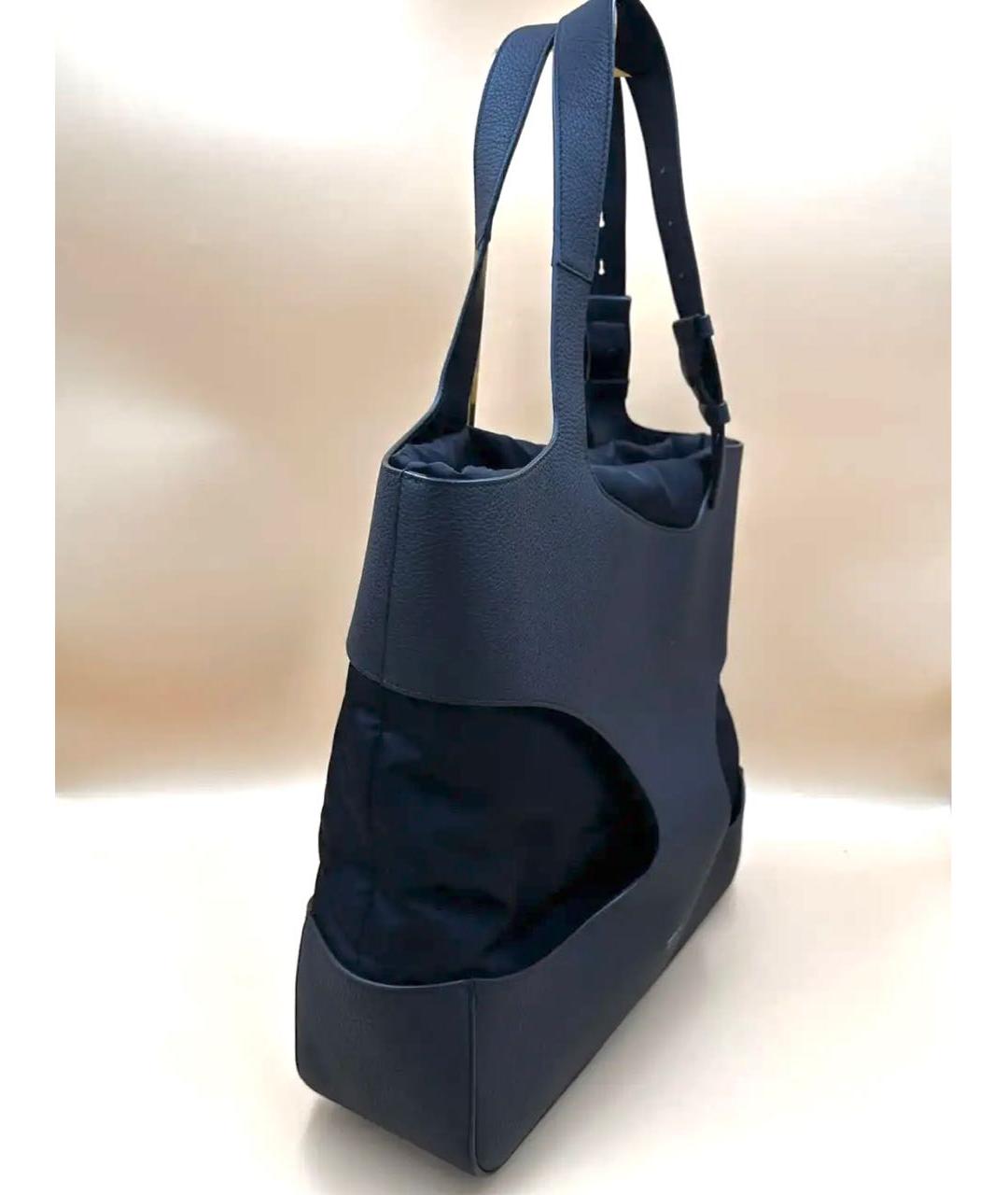 FERRAGAMO Черная кожаная сумка тоут, фото 4