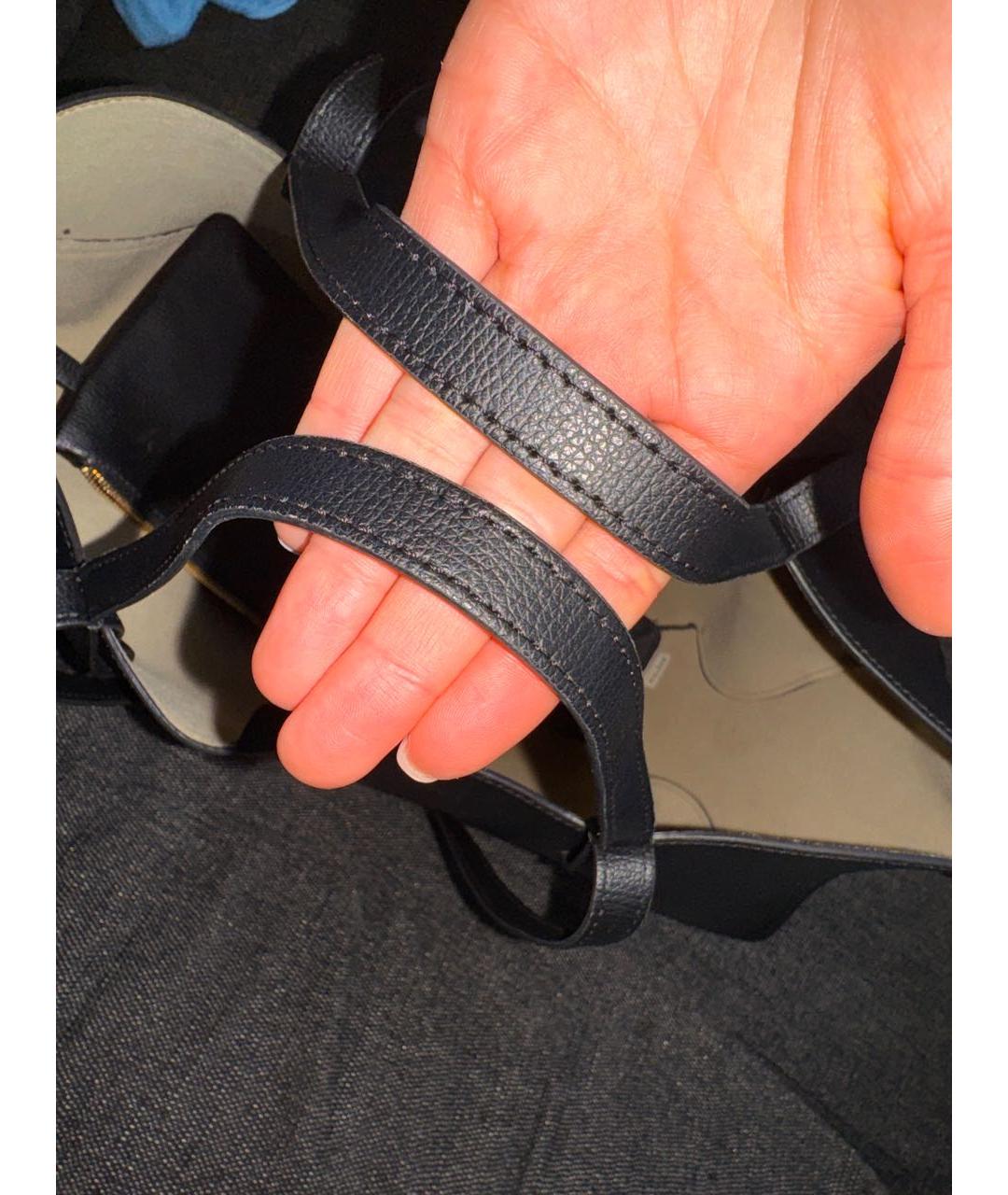 POLENE Черная кожаная сумка тоут, фото 6