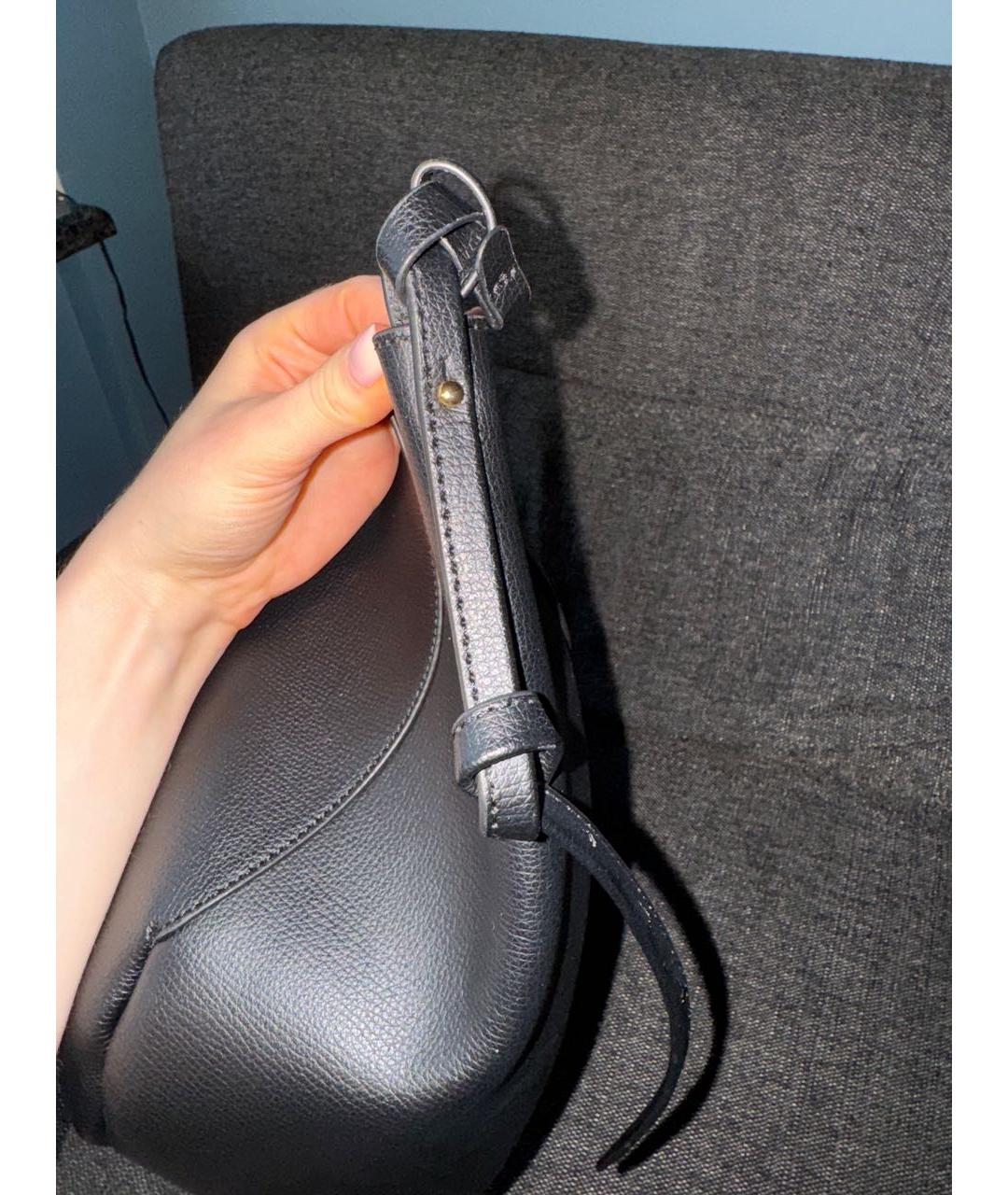 POLENE Черная кожаная сумка тоут, фото 4