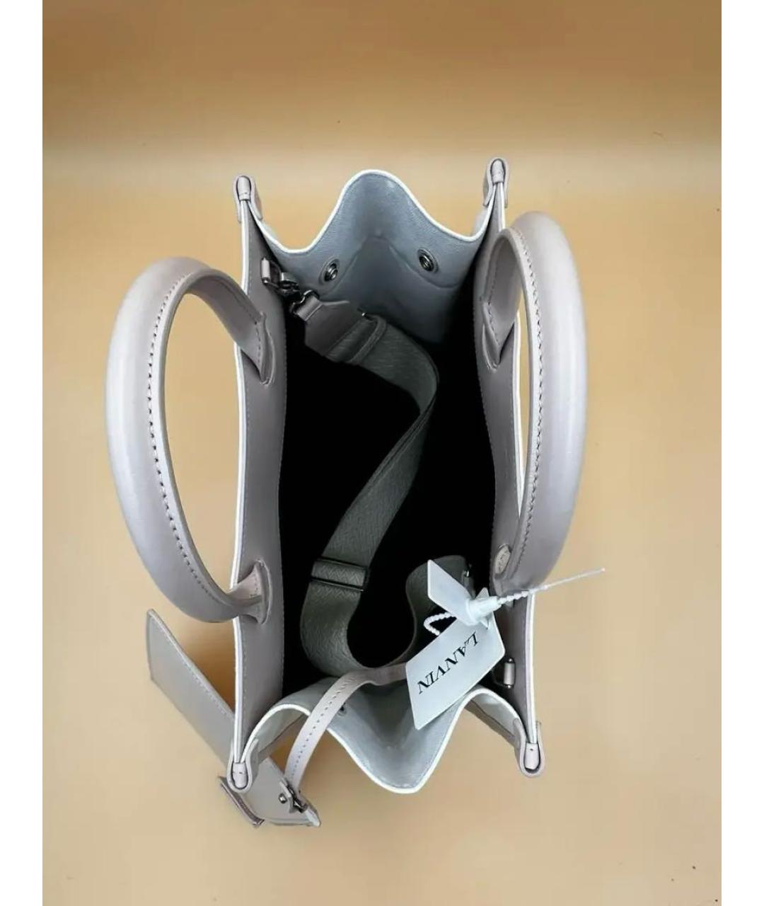 LANVIN Белая тканевая сумка тоут, фото 6