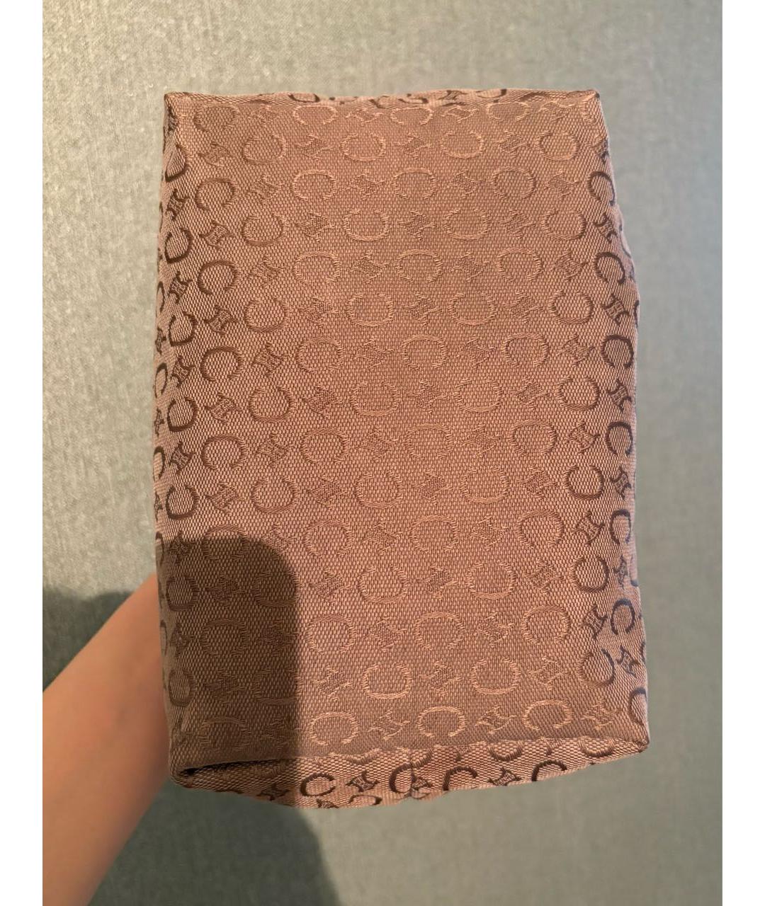 CELINE Коричневая тканевая сумка с короткими ручками, фото 6