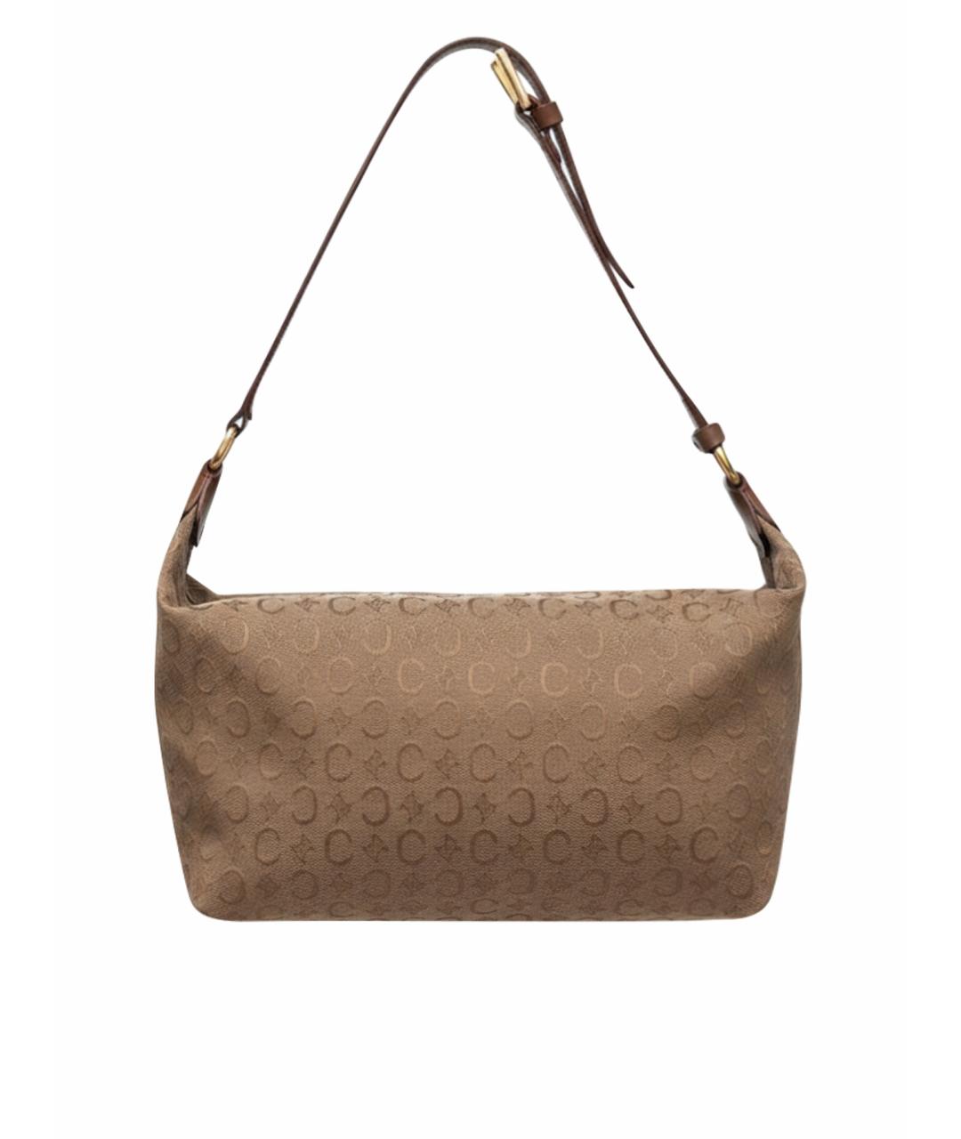 CELINE Коричневая тканевая сумка с короткими ручками, фото 1