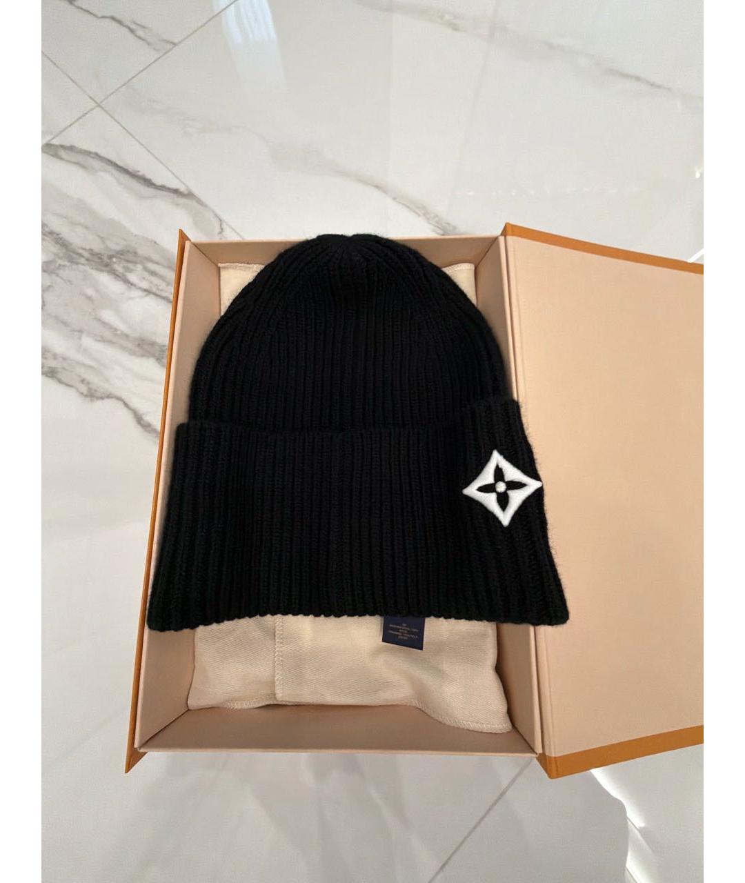 LOUIS VUITTON Черная шерстяная шапка, фото 2