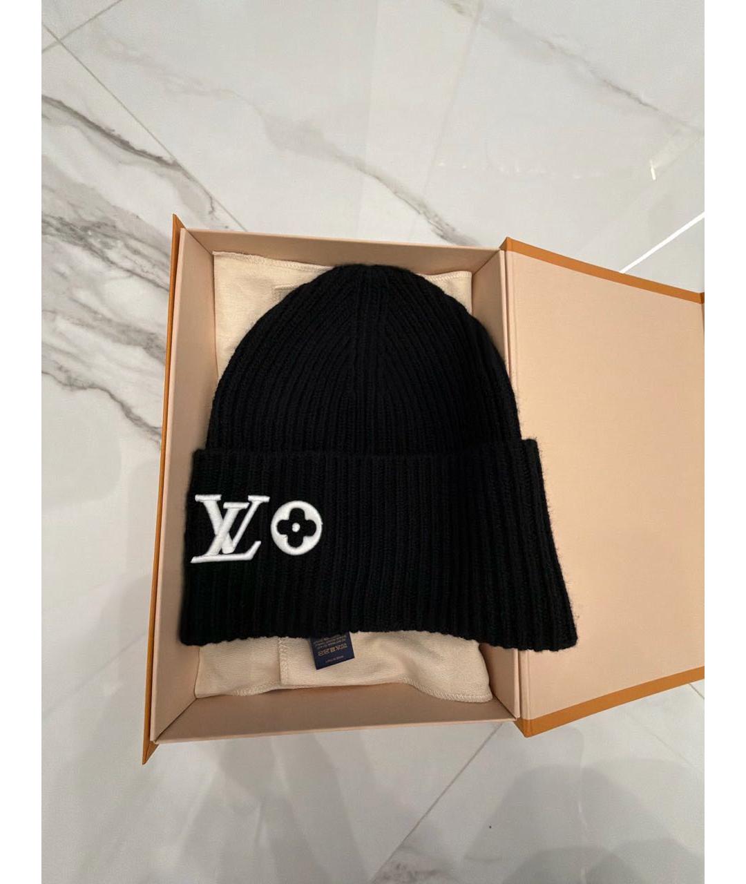 LOUIS VUITTON Черная шерстяная шапка, фото 5