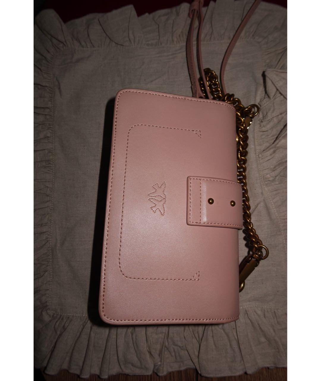 PINKO Розовая кожаная сумка через плечо, фото 2