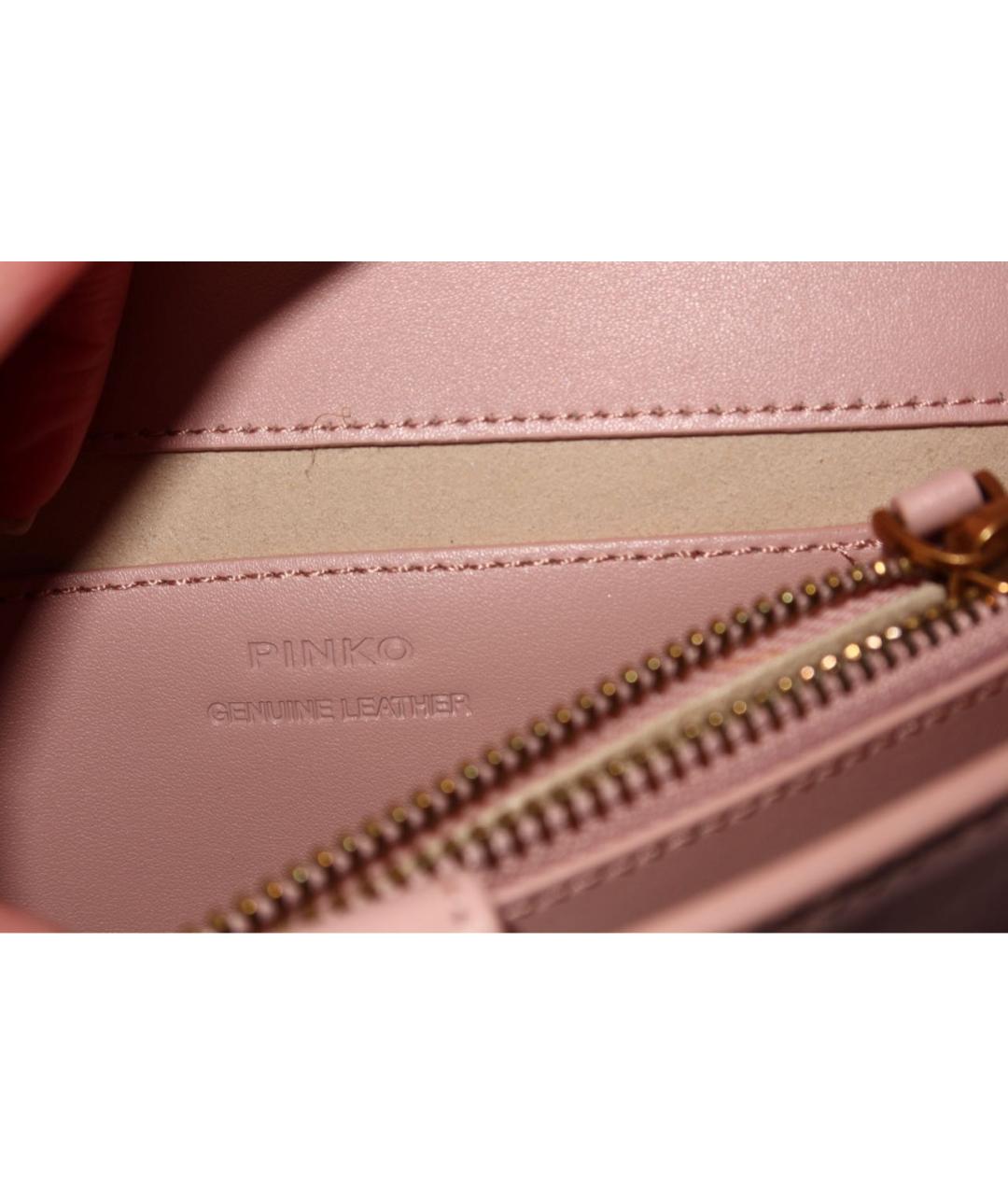 PINKO Розовая кожаная сумка через плечо, фото 5